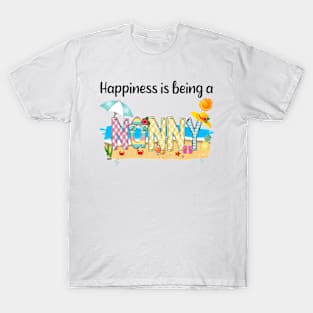 Happiness Is Being A Nanny Summer Beach Happy Mother's T-Shirt